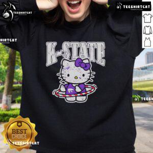 K-State Wildcats Hello Kitty sweatshirt featuring vibrant colors and a cozy design, perfect for fans and casual wear.