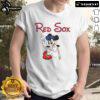 Nice Mickey Boston Sox Red Baseball T-Shirt featuring a playful Mickey Mouse design, perfect for baseball fans.