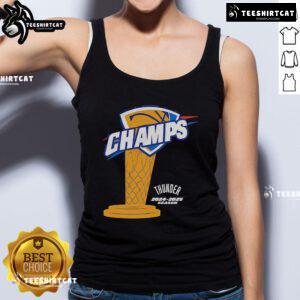 OKC Thunder Champs 2024-2025 Season trophy tank top, showcasing team pride and sporty design for fans.