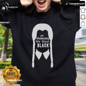 Nice on Wednesdays We Wear Black sweatshirt featuring a stylish black design, perfect for casual autumn outfits.