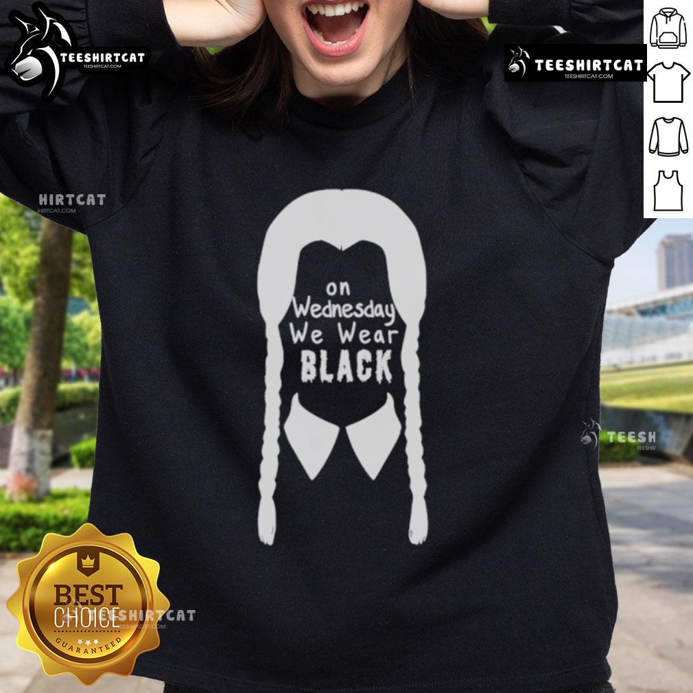 Nice on Wednesdays We Wear Black sweatshirt featuring a stylish black design, perfect for casual autumn outfits.