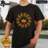 Nice One Love Rasta T-Shirt featuring a red, gold, and green cannabis leaf design, perfect for reggae and marijuana enthusiasts.