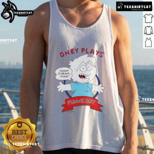 Nice Oney Plays Funni Boy tank top featuring vibrant graphics and a comfortable fit for casual wear.