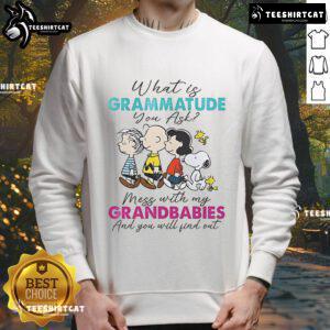 Cozy sweatshirt featuring 'Mess with my grandbabies' quote, perfect for proud grandparents and peanut lovers.