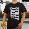 Alt Text: Stylish Nice Stiiizy Pursuit Of Excellence T-Shirt displayed on a hanger, perfect for casual streetwear fashion.
