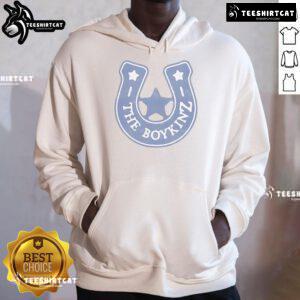 Alt Text: Boykinz hoodie featuring cowboy horseshoe design, perfect for lovers of country style and cozy fashion.