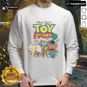 Cozy Nice Toy Story Characters Sweatshirt featuring iconic characters from the beloved animated film series.