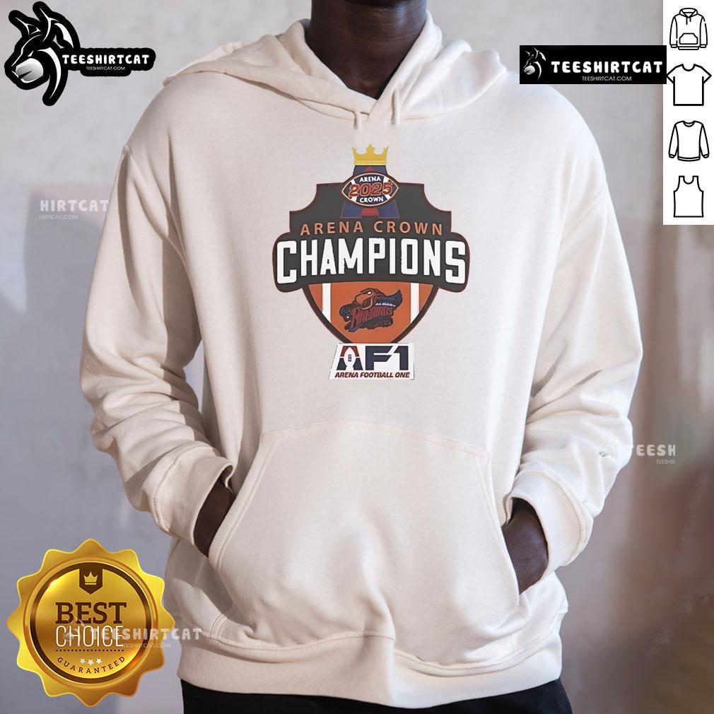 Official Albany Empire 2025 Arenabowl Champions F1 Hoodie in stylish design, perfect for fans and collectors.