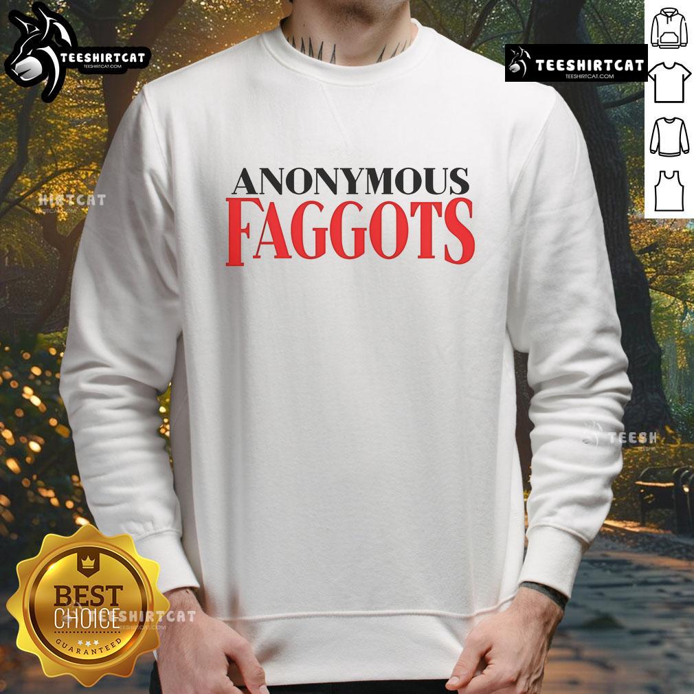 Official Anonymous Faggots Sweatshirt featuring bold logo design and comfortable fit, perfect for fans of the movement.
