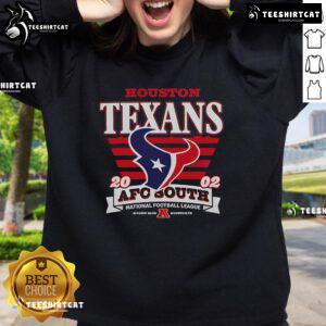 Official Houston Texans AFC South Pride Splash Sweatshirt showcasing team colors and logo, perfect for fans.