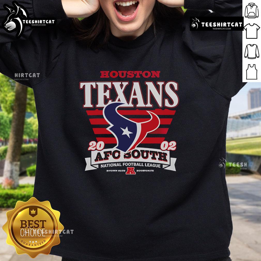 Official Houston Texans AFC South Pride Splash Sweatshirt showcasing team colors and logo, perfect for fans.