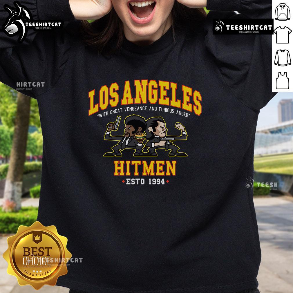 Official Los Angeles Hitmen sweatshirt, featuring 'With Great Vengeance and Furious Anger' slogan, established 1994.