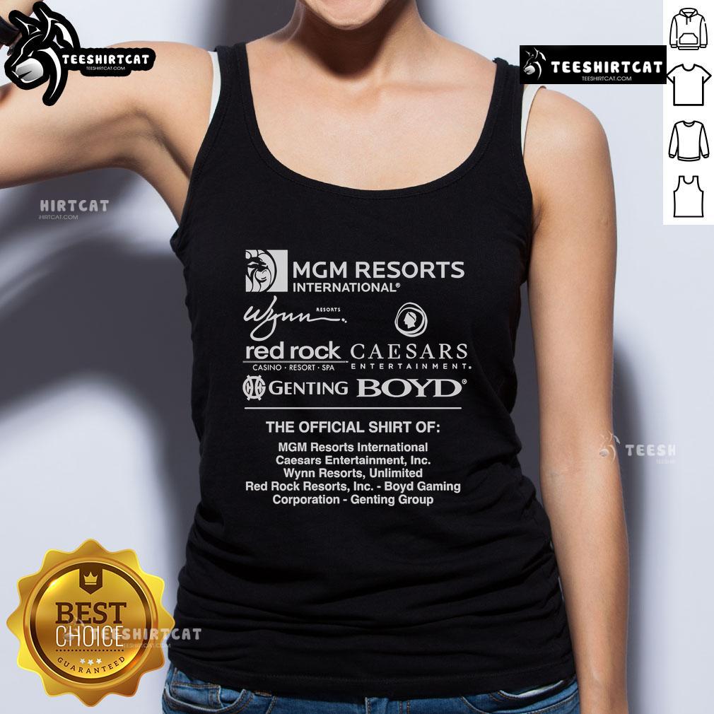 Official MGM Resorts International Red Rock Caesars tank top featuring stylish design and vibrant colors for casual wear.