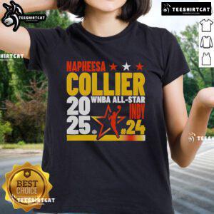 Alt Text: Official Napheesa Collier 2025 WNBA All-Star Indy Game Player Ladies Tee featuring vibrant graphics and comfortable fit.
