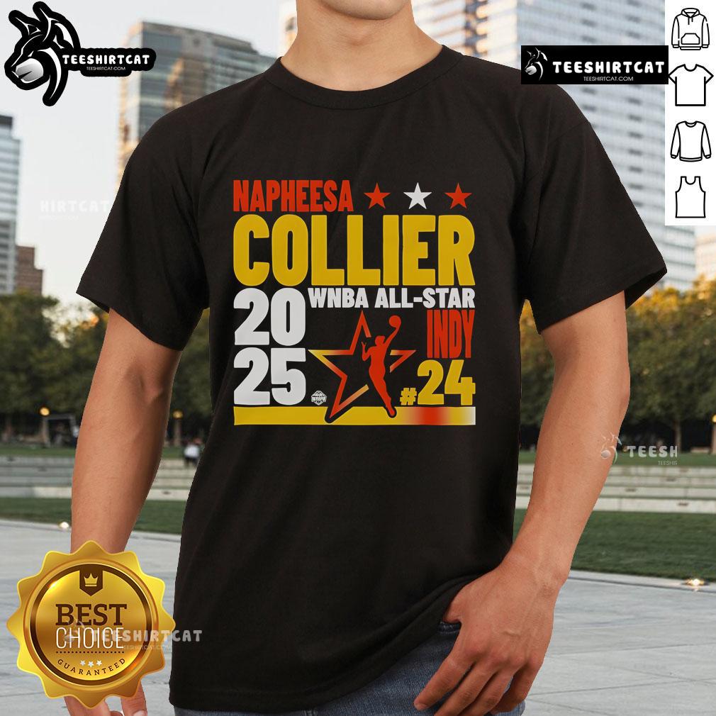 Official Napheesa Collier 2025 WNBA All-Star Indy Game Player T-Shirt featuring vibrant design and player graphics.