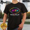 Official Never Give Up Fight Cancer T-Shirt in all colors, featuring New York Jets logo and vibrant design.