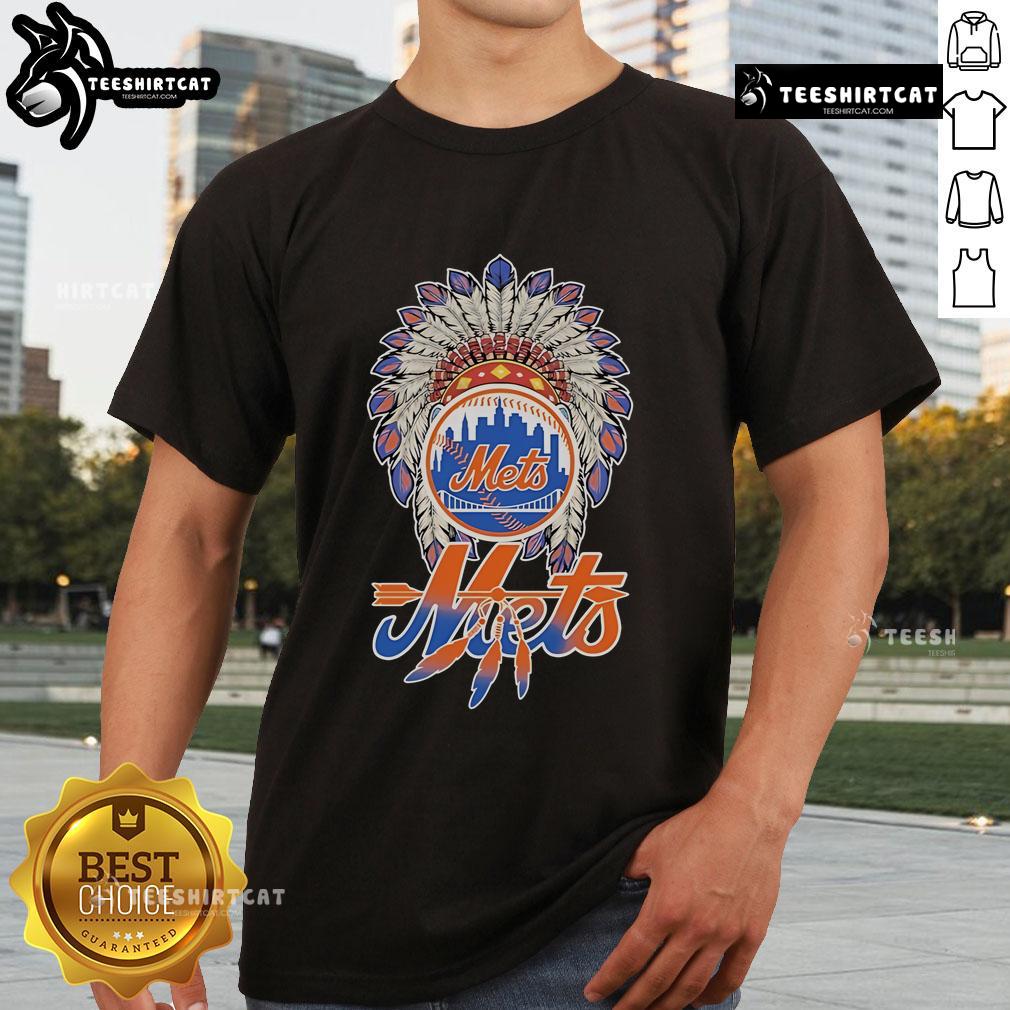 Official New York Mets X Native American T-Shirt featuring unique design and vibrant colors, perfect for fans and collectors.