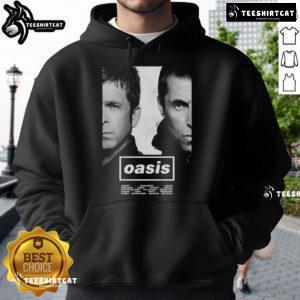 Official Oasis Live Tour 2025 poster featured on a stylish hoodie, perfect for fans of the iconic band.