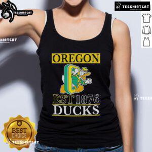 Official Oregon Ducks Est 1876 tank top featuring vibrant team colors and logo, ideal for fans and casual wear.