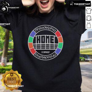 Official PHLY Home Sweatshirt in navy blue, showcasing a cozy design perfect for casual wear and home relaxation.