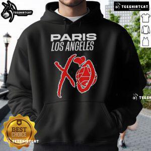 Official Paris Los Angeles XO Hoodie featuring a stylish design, perfect for casual wear and street fashion enthusiasts.