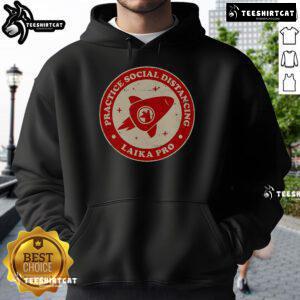 Official Practice Social Distancing Laika Pro Hoodie in black, showcasing a stylish design for comfortable social distancing.