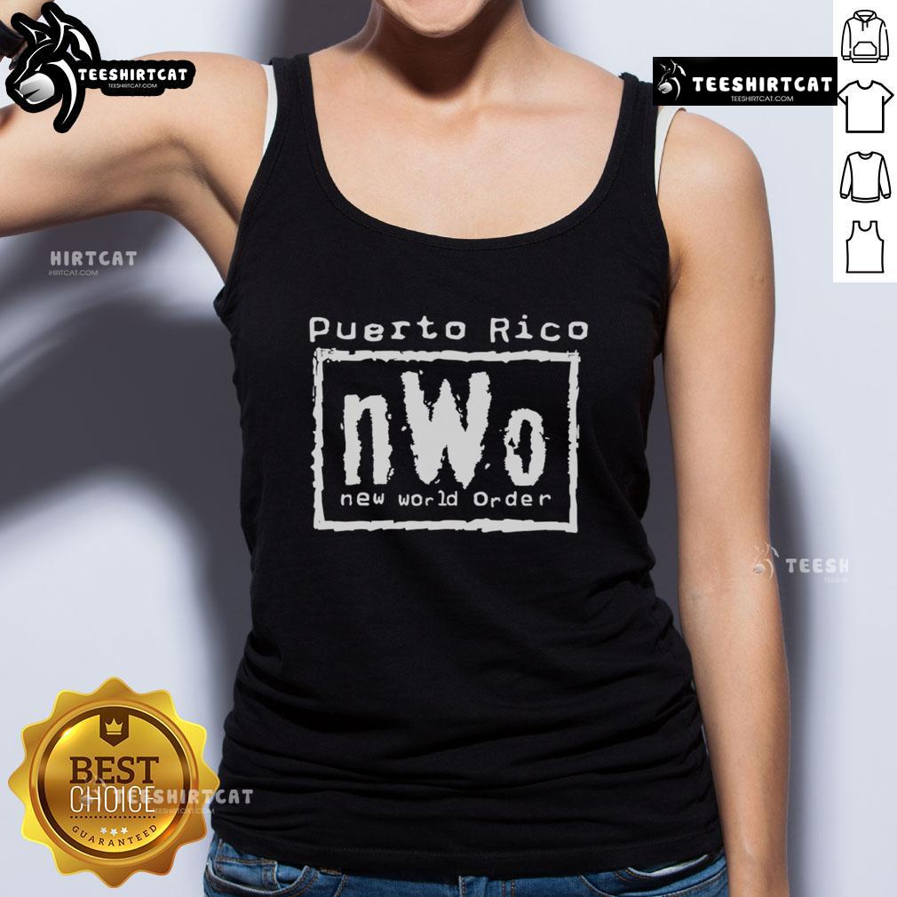 Official Puerto Rico nWo New World Order tank top featuring bold graphics and a stylish design for fans.