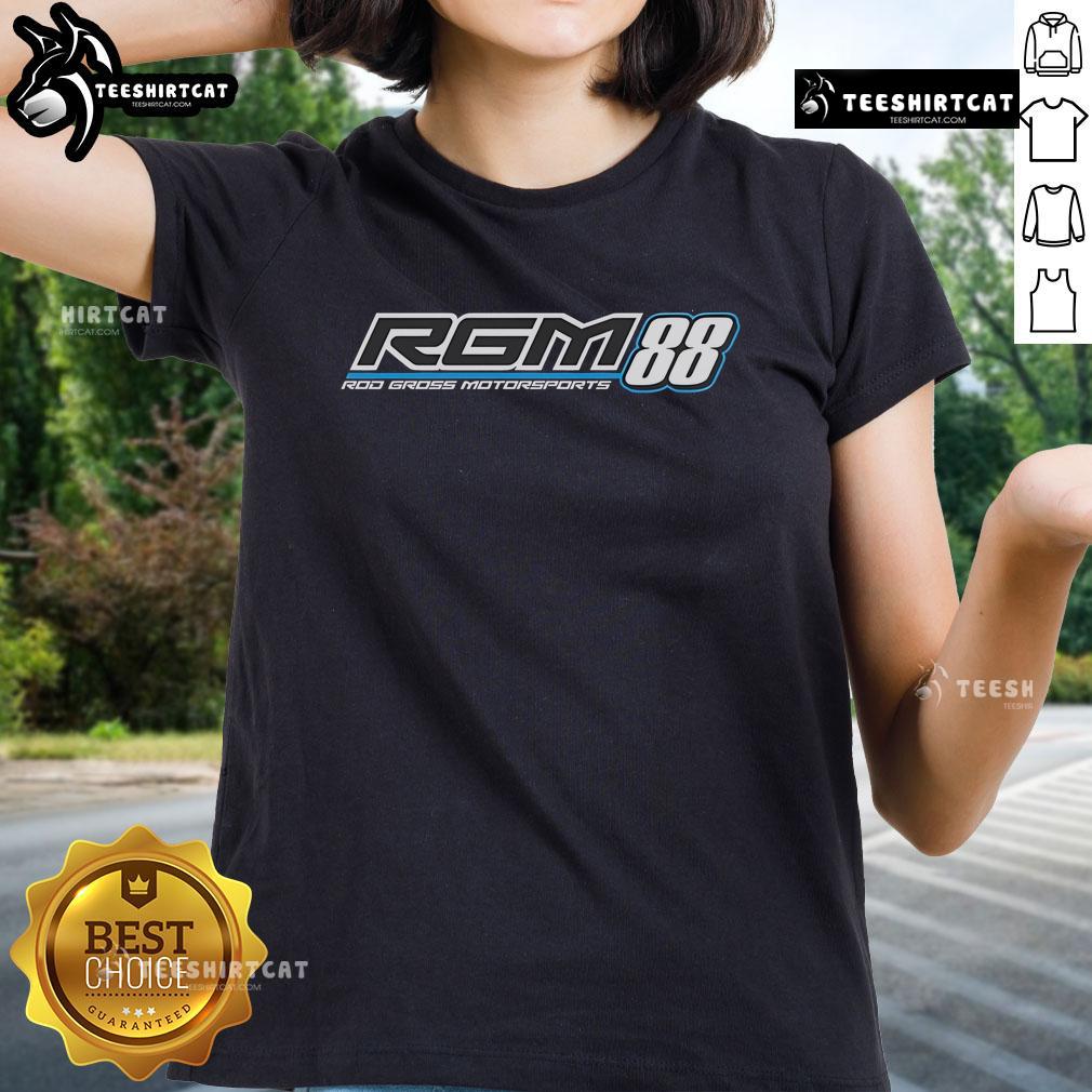 Official RGM-88 Rod Gross Motorsports ladies tee featuring a stylish design perfect for motorsport fans.