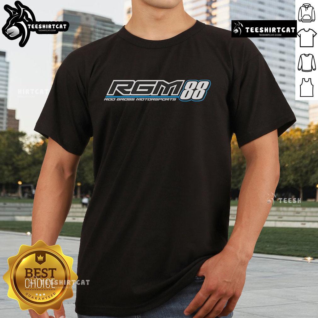 Official RGM 88 Rod Gross Motorsports T-Shirt featuring a sleek design for racing enthusiasts and fans.
