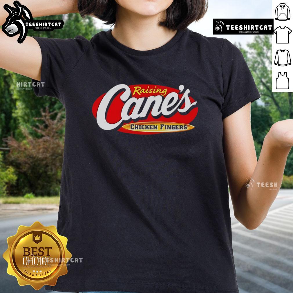 Official Raising Cane's Chicken Fingers ladies tee featuring a stylish design and vibrant colors for fans of the brand.