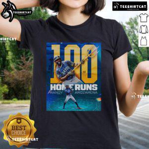 Official Randy Arozarena Home Runs Ladies Tee featuring vibrant graphics and a stylish fit for fans of baseball.