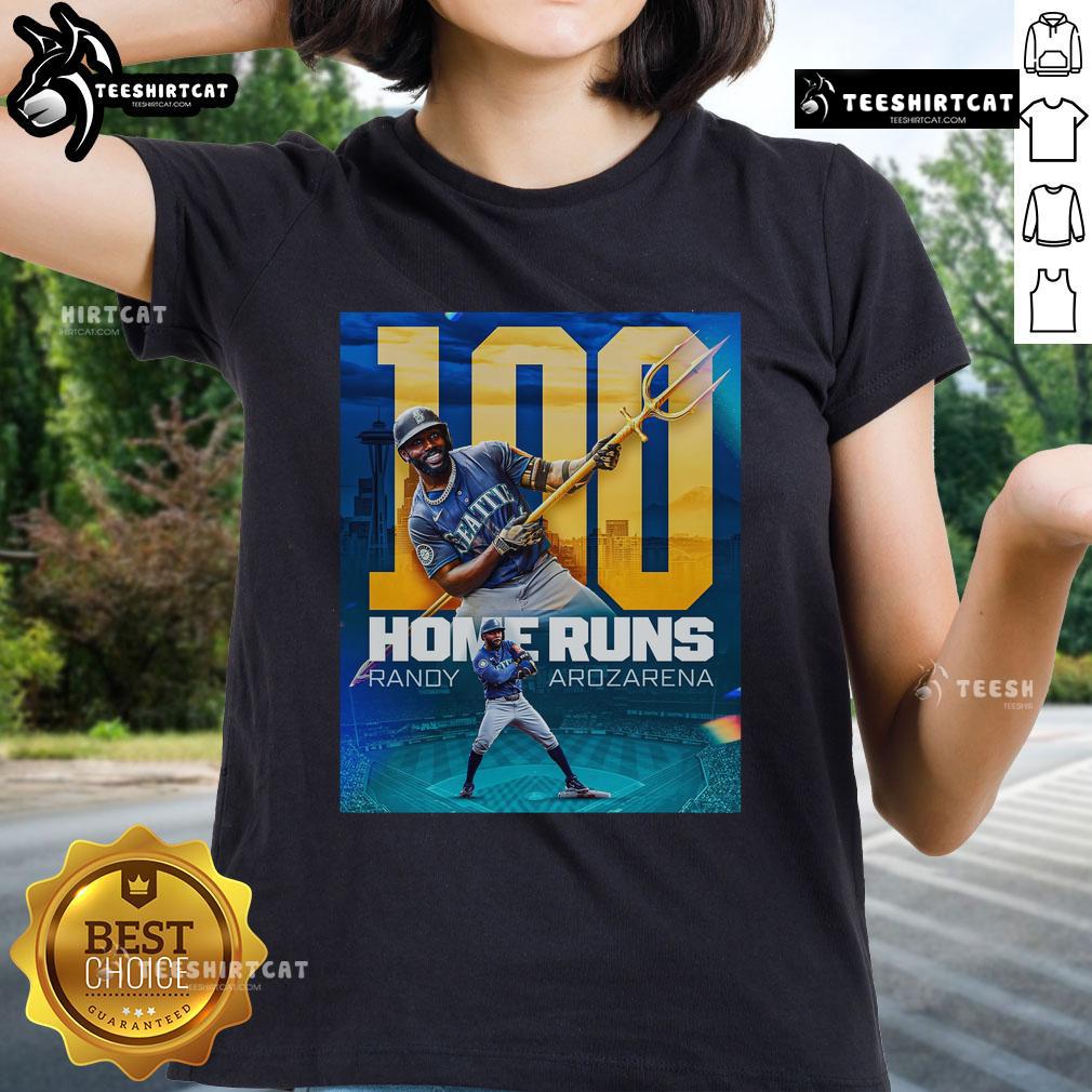 Official Randy Arozarena Home Runs Ladies Tee featuring vibrant graphics and a stylish fit for fans of baseball.