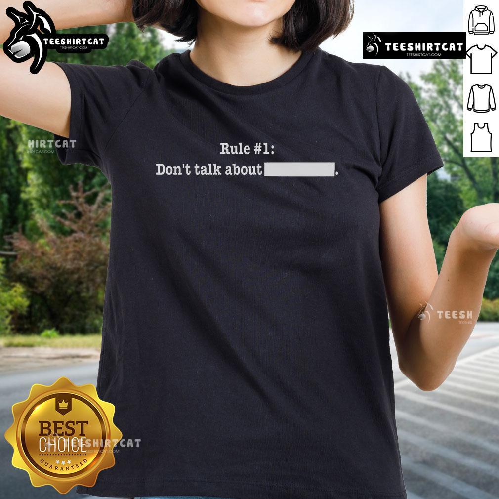 Official Rule 1: Don't Talk About Ladies Tee - stylish graphic tee with bold text, perfect for casual wear.