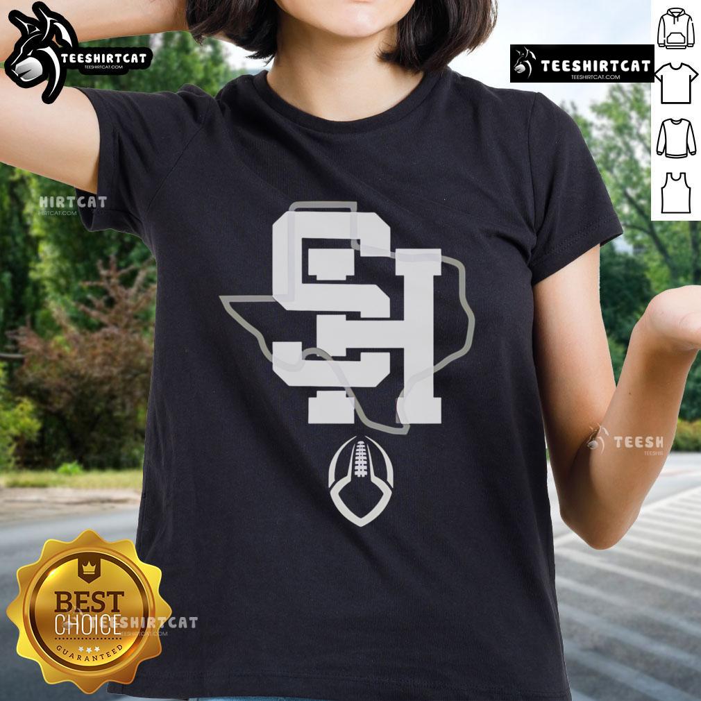 Official SH Texas Football Ladies Tee in vibrant colors, perfect for supporting your team in style.