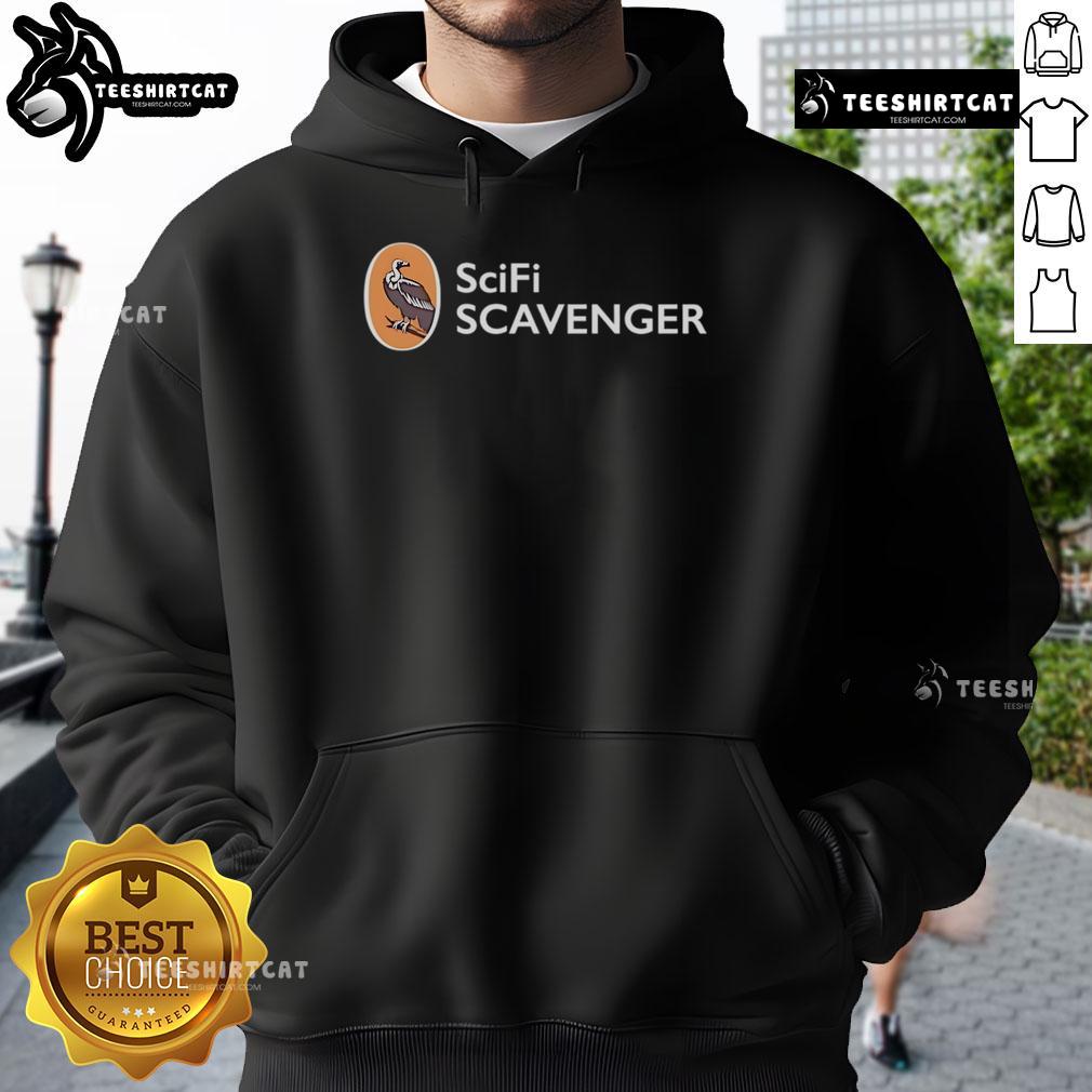 Alt Text: Official Sci-Fi Scavenger Hoodie featuring futuristic design and vibrant colors, perfect for sci-fi fans and casual wear.