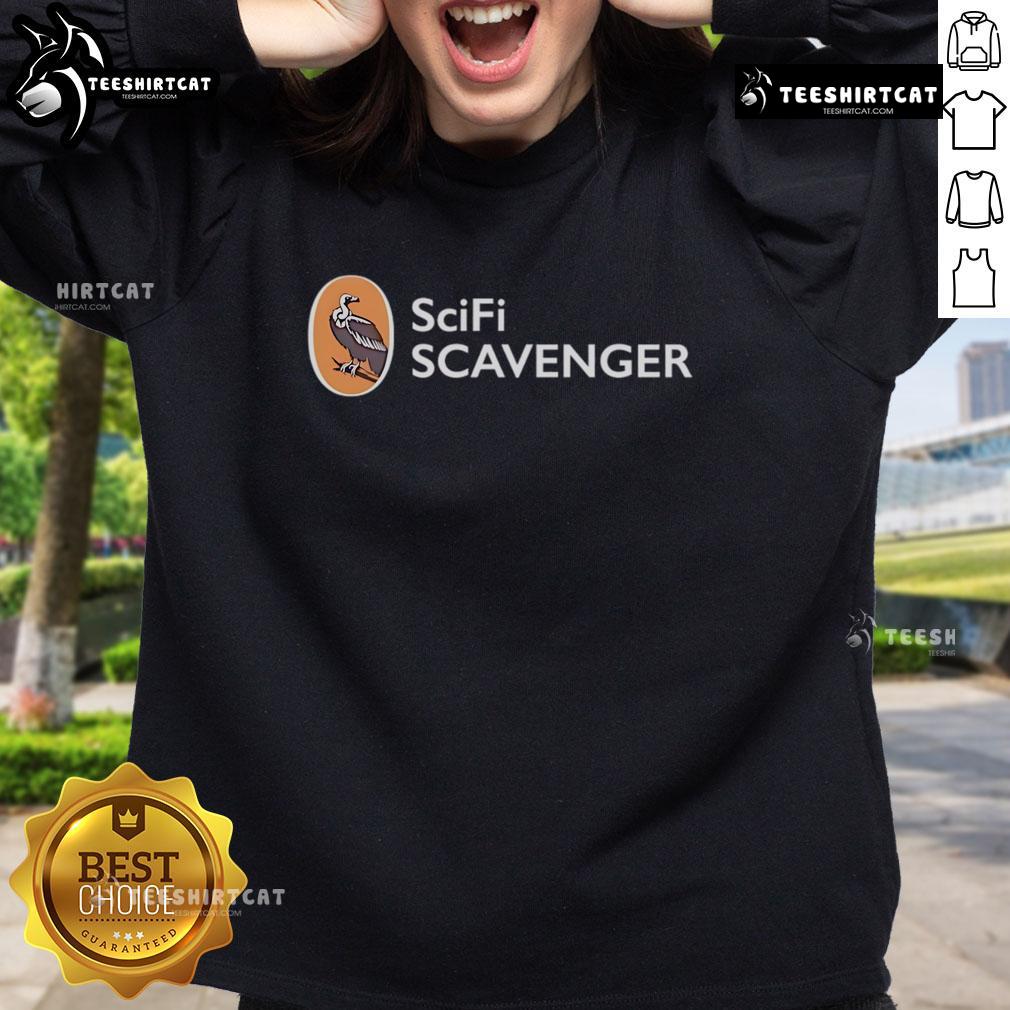 Alt Text: Stylish Official Sci-Fi Scavenger Sweatshirt featuring a unique design, perfect for sci-fi fans and casual wear.
