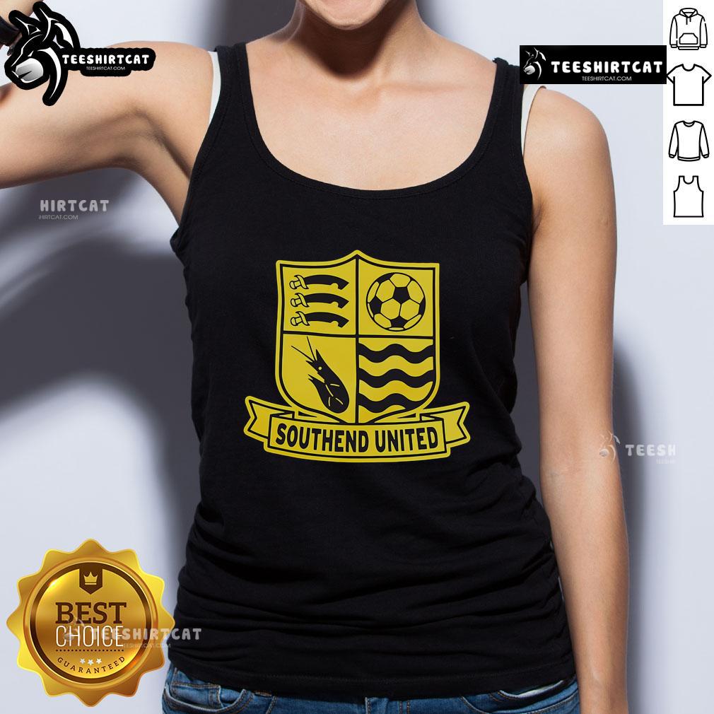 Official Southend United logo tank top featuring the club's emblem on a stylish athletic design.
