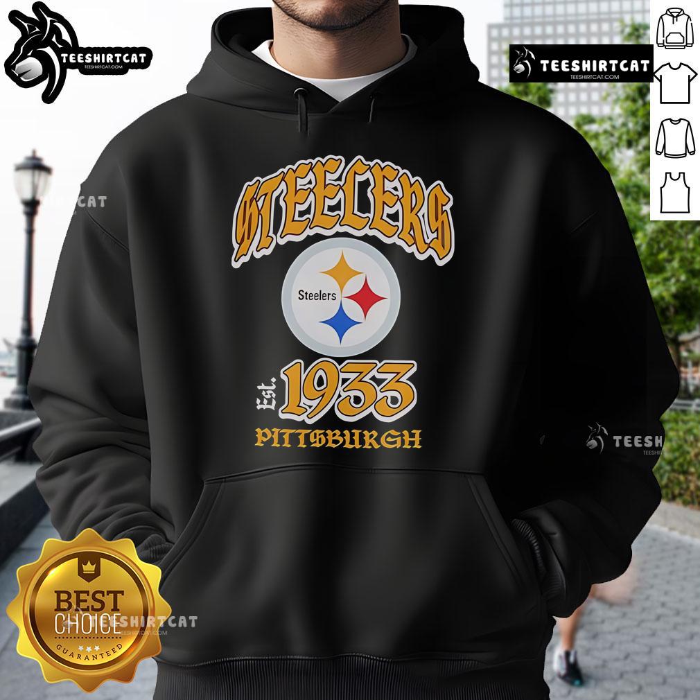 Official Steelers Pittsburgh 1933 Logo Hoodie featuring vintage design and team colors for dedicated fans.