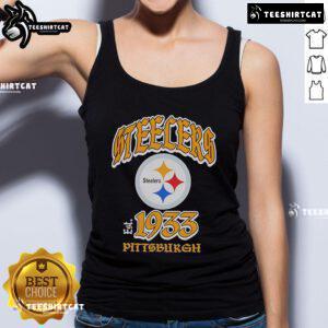 Official Pittsburgh Steelers 1933 logo tank top featuring vintage design and team colors, perfect for fans.