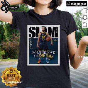 Alt Text: Official Stephen Curry 'For The Love Of The Bay' ladies tee showcasing a stylish design for Warriors fans.