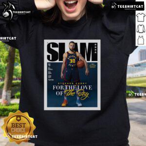Official Stephen Curry 'For The Love Of The Bay' sweatshirt featuring vibrant design and comfortable fit for fans.