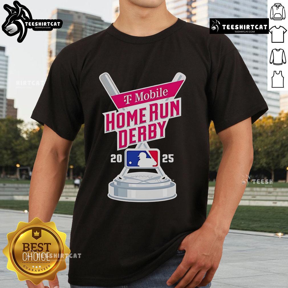 Alt Text: Official T-Mobile Home Run Derby 2025 MLB logo t-shirt featuring vibrant graphics and a comfortable fit for fans.