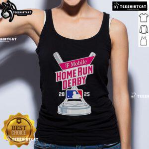 Alt Text: Official T-Mobile Home Run Derby 2025 MLB logo tank top featuring a vibrant design for baseball fans.