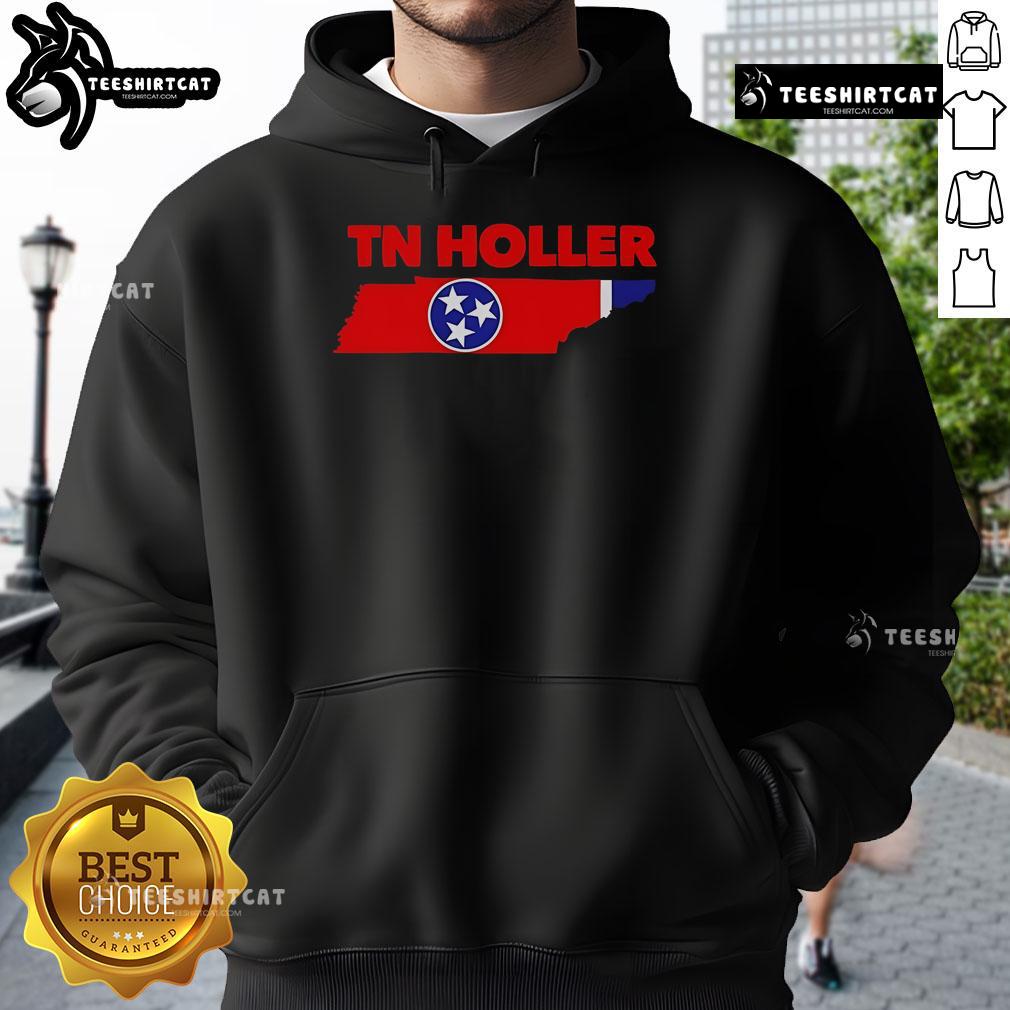 Official TN Holler Map Hoodie showcasing a stylish design featuring the Tennessee map, perfect for fans and outdoor enthusiasts.