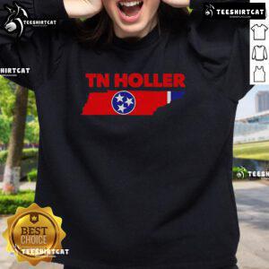 Official TN Holler Map Sweatshirt featuring a stylish map design representing Tennessee's scenic landscapes.
