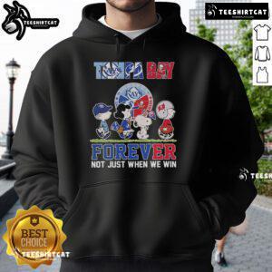 Official Tampa Bay Rays x Tampa Bay Lightning x Tampa Bay Buccaneers hoodie featuring team logos and vibrant colors.