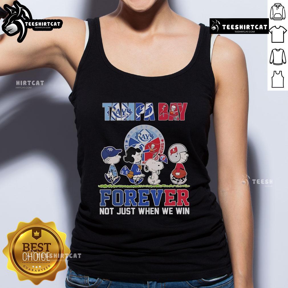 Official Tampa Bay Rays x Tampa Bay Lightning x Tampa Bay Buccaneers tank top featuring team logos and vibrant colors.