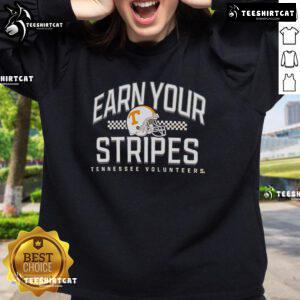 Official Tennessee Volunteers Earn Your Stripes Helmet Sweatshirt in orange, perfect for fans and athletes.