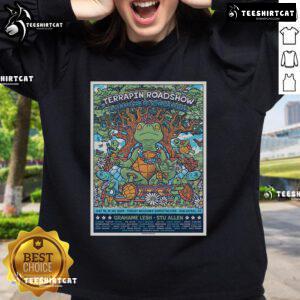 Official Terrapin Crossroads San Rafael CA July 18-20 2025 tour poster sweatshirt featuring vibrant design and event details.