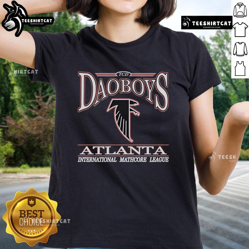 Official The Callous Daoboys X Atlanta Falcons mathcore league ladies tee featuring bold design and team colors.